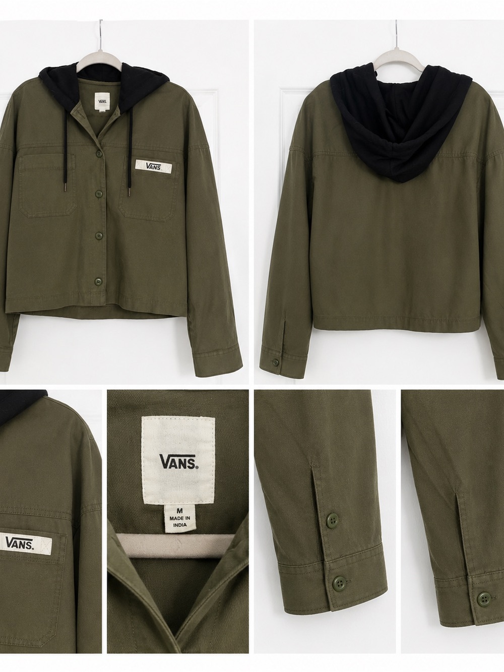 Vans Olive Utility Jacket with Black Hood